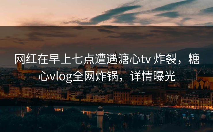 网红在早上七点遭遇溏心tv 炸裂，糖心vlog全网炸锅，详情曝光